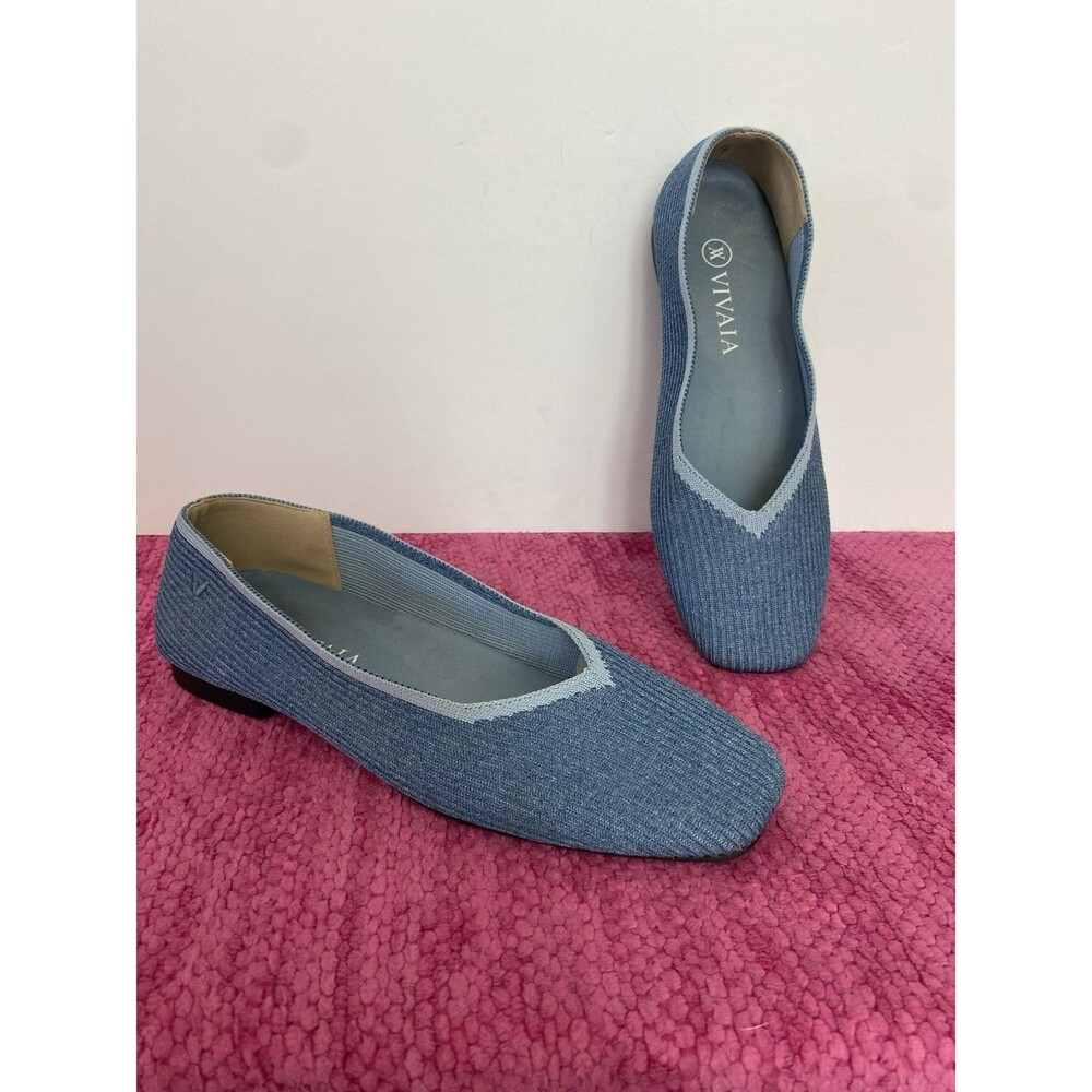 Vivaia Margot 2.0 Slip On Knit Flats Denim Blue Size EU 39 US 8